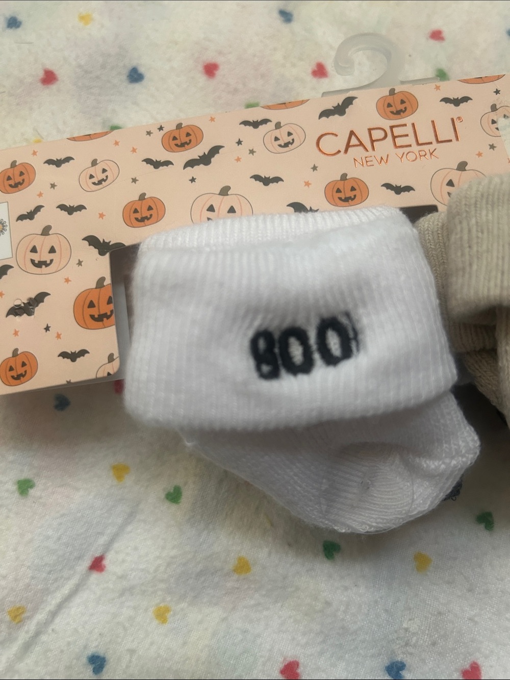 Capelli New York Baby Halloween Sock Set - White & Beige - Picture 4 of 6